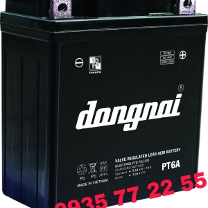 Ắc quy khô xe máy Đồng Nai PT6A (12V – 6Ah)