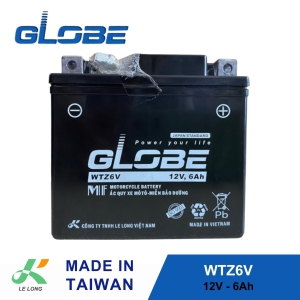 BÌNH ẮC QUY KHÔ GLOBE WTZ6V (12V-6AH)