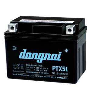 Ắc quy khô xe máy Đồng Nai PTX5L (12V-3.5Ah)