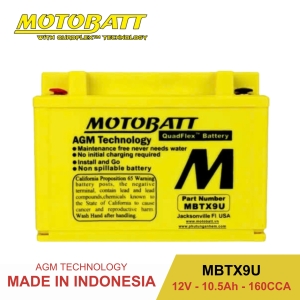 Bình ắc quy Motobatt Quadflex MBTX9U 12V 10.5Ah CCA 160A