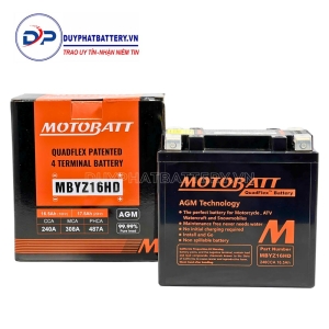 Bình ắc quy Motobatt Quadflex MBYZ16HD 12V-16.5Ah CCA 240A
