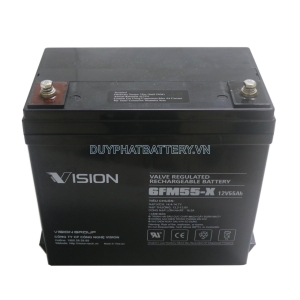 Bình ắc quy Vision 6FM55-X 12V 55Ah