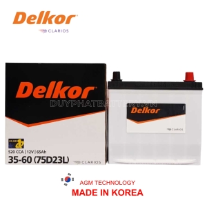 Bình ắc quy DELKOR 35-60 (75D23L) 12V 65AH CCA 520A (0)