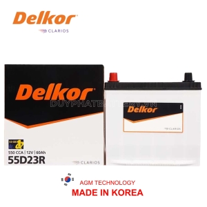 Bình ắc quy DELKOR 55D23R 12V 60AH CCA 550A