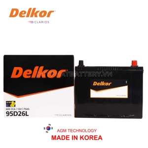 Bình ắc quy DELKOR 95D26L 12V 75AH CCA 600A