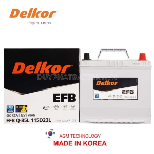 Bình ắc quy DELKOR Q85L 115D23L 12V 70AH CCA 660A