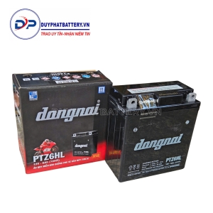 Ắc quy khô xe máy Đồng Nai PTZ6HL (12V-6Ah)