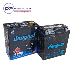 Ắc quy khô xe máy Đồng Nai PTX6HL (12V–5Ah)
