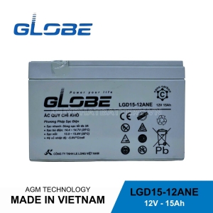 Ắc quy kín bán GEL LGD15-12ANE (12V-15Ah) | Ắc quy xe điện Globe chính hãng