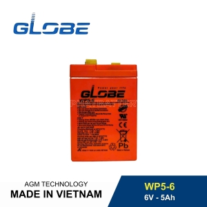 Bình ắc quy kín khí GLOBE 6V-Ah, GLOBE WP5-6 dùng cho lưu điện UPS