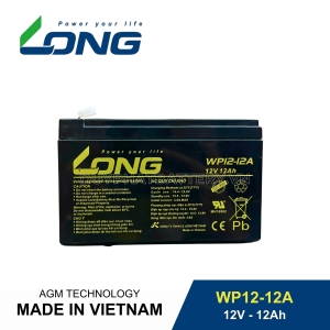 Bình ắc quy kín khí LONG 12V-12Ah, LONG WP12-12A dùng cho lưu điện UPS