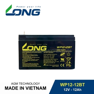 Bình ắc quy kín khí LONG 12V-12Ah, LONG WP12-12BT dùng cho lưu điện UPS