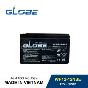 Bình ắc quy kín khí GLOBE 12V-12Ah, GLOBE WP12-12NSE dùng cho lưu điện UPS