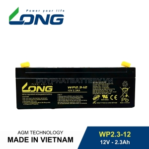 Bình ắc quy kín khí LONG 12V-2.3Ah, LONG WP2.3-12 dùng cho lưu điện UPS