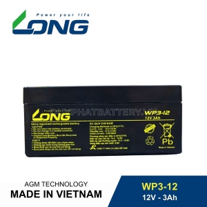 Bình ắc quy kín khí LONG 12V-3Ah, LONG WP3-12 dùng cho lưu điện UPS