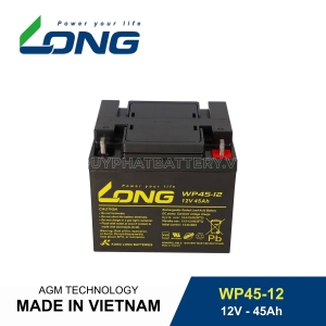 Bình ắc quy kín khí LONG 12V-45Ah, LONG WP45-12 dùng cho lưu điện UPS