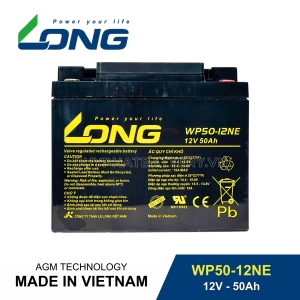 Bình ắc quy kín khí LONG 12V-50Ah, LONG WP50-12NE dùng cho lưu điện UPS