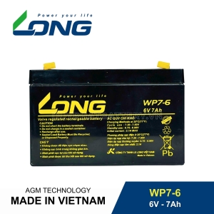 Bình ắc quy kín khí LONG 6V-7Ah, LONG WP7-6 dùng cho lưu điện UPS