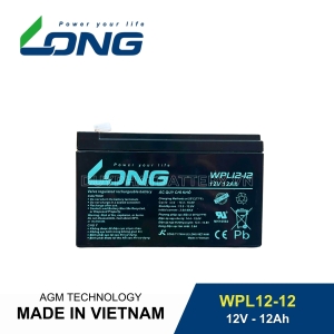 Bình ắc quy kín khí LONG 12V-12Ah, LONG WPL12-12 dùng cho lưu điện UPS