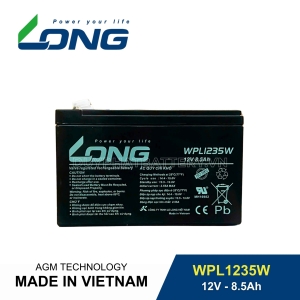 Bình ắc quy kín khí LONG 12V-8.5Ah, LONG WPL1235W dùng cho lưu điện UPS