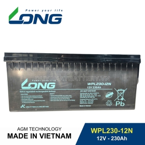 Bình ắc quy kín khí LONG 12V-230Ah, LONG WPL230-12N dùng cho lưu điện UPS