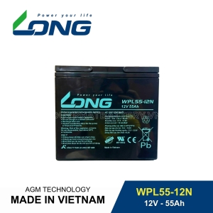 Bình ắc quy kín khí LONG 12V-55Ah, LONG WPL55-12N dùng cho lưu điện UPS
