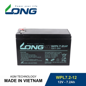 Bình ắc quy kín khí LONG 12V-7.2Ah, LONG WPL7.2-12 dùng cho lưu điện UPS