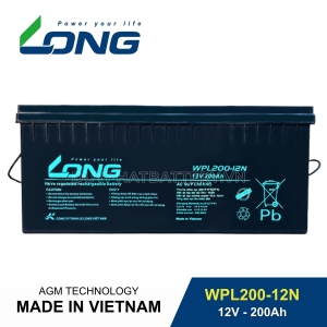 Bình ắc quy kín khí LONG 12V-200Ah, LONG WPL200-12N dùng cho lưu điện UPS