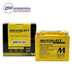 Bình ắc quy Motobatt MBTX12U 12V-14Ah CCA 210A