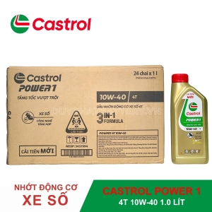 Nhớt Castrol Power 1 4T 10W40 1 lít chính hãng -  dành cho xe số, tay côn hàng