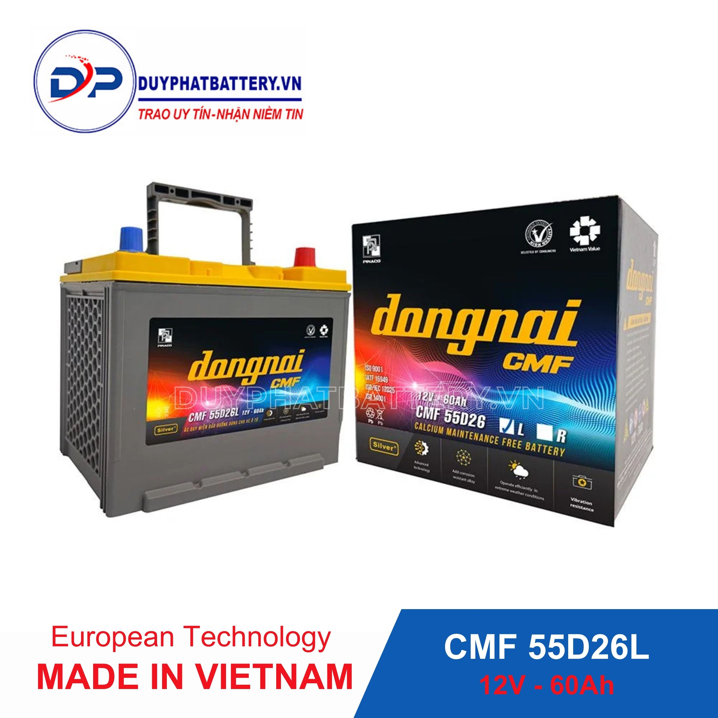 ắc quy Đồng Nai CMF 55D23L 