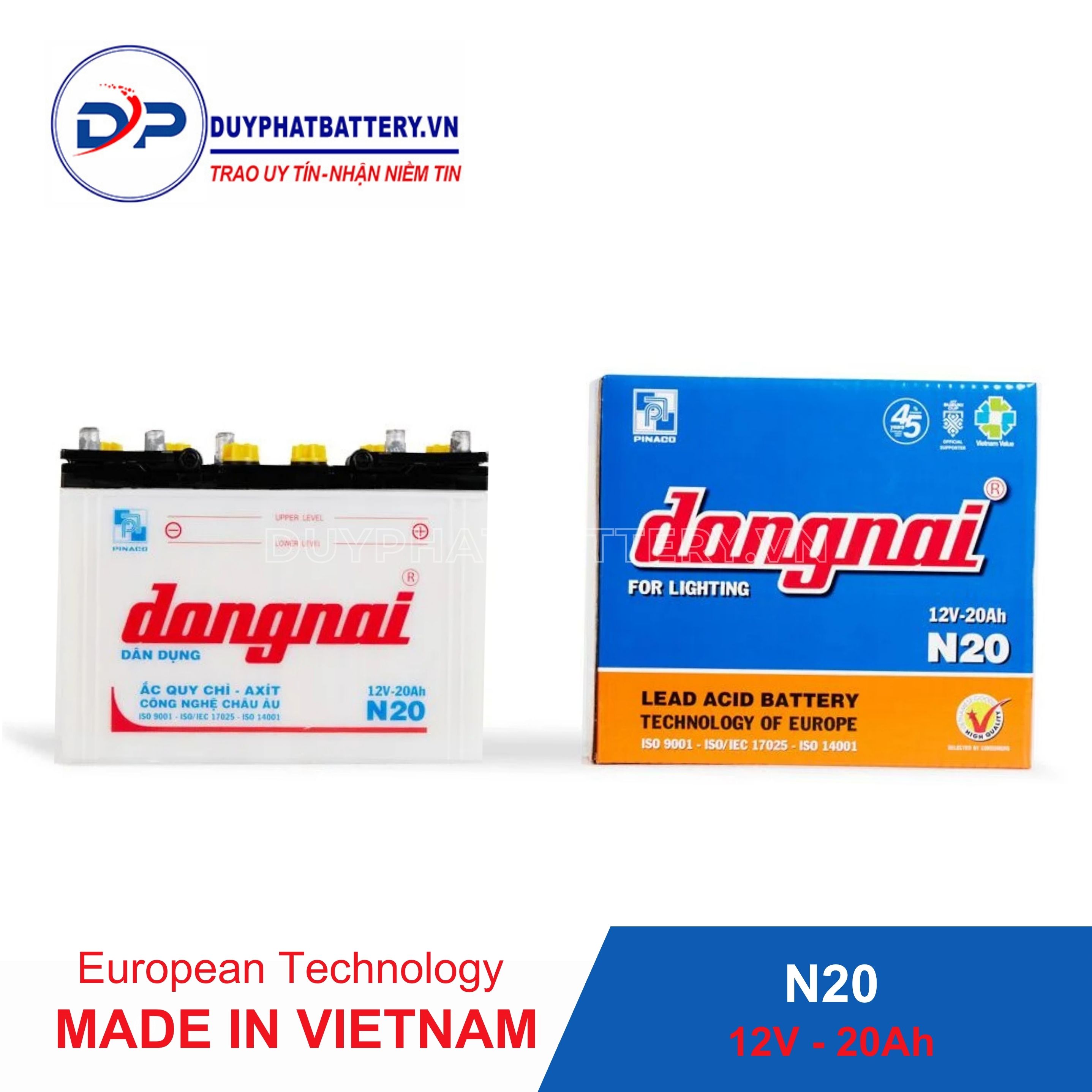 Ắc quy Dân dụng Đồng Nai N20 - 12V - 20Ah