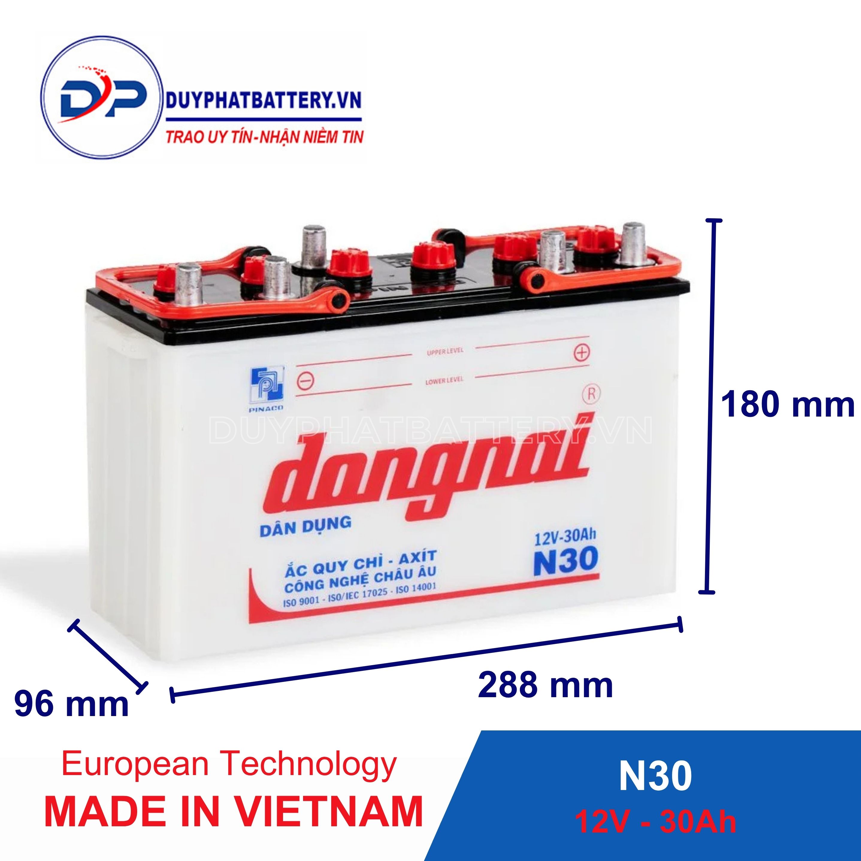 Ắc quy Dân dụng Đồng Nai N28 - 12V - 28Ah