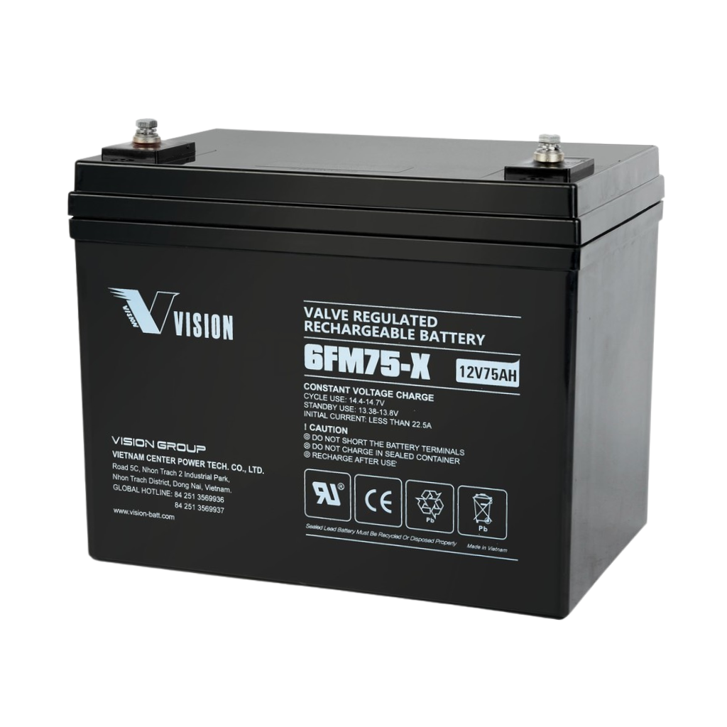 Bình ắc quy Vision 6FM75-X 12V 75Ah