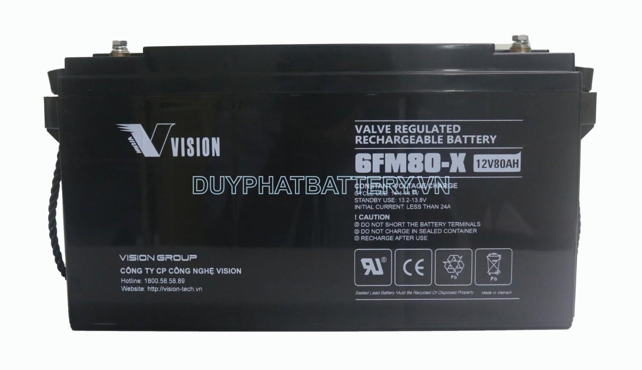 Bình ắc quy Vision 6FM80-X 12V 80Ah