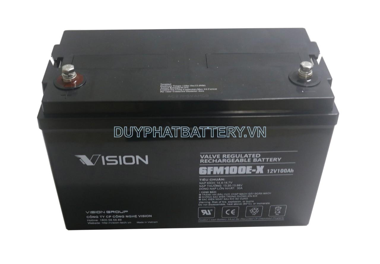 Bình ắc quy Vision 6FM100E-X 12V 100Ah