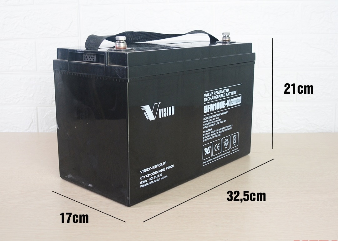 Bình ắc quy Vision 6FM100E-X 12V 100Ah