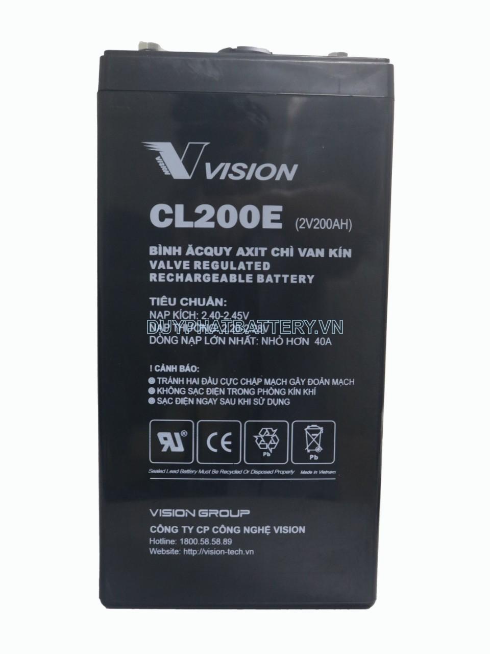 Bình ắc quy Vision CL200E 2V 200Ah