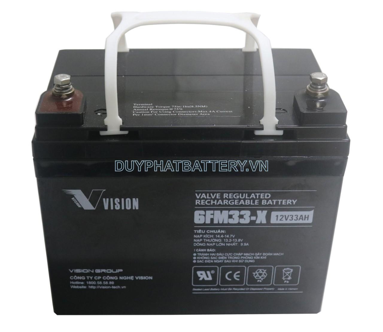 Bình ắc quy Vision 6FM33-X 12V 33Ah