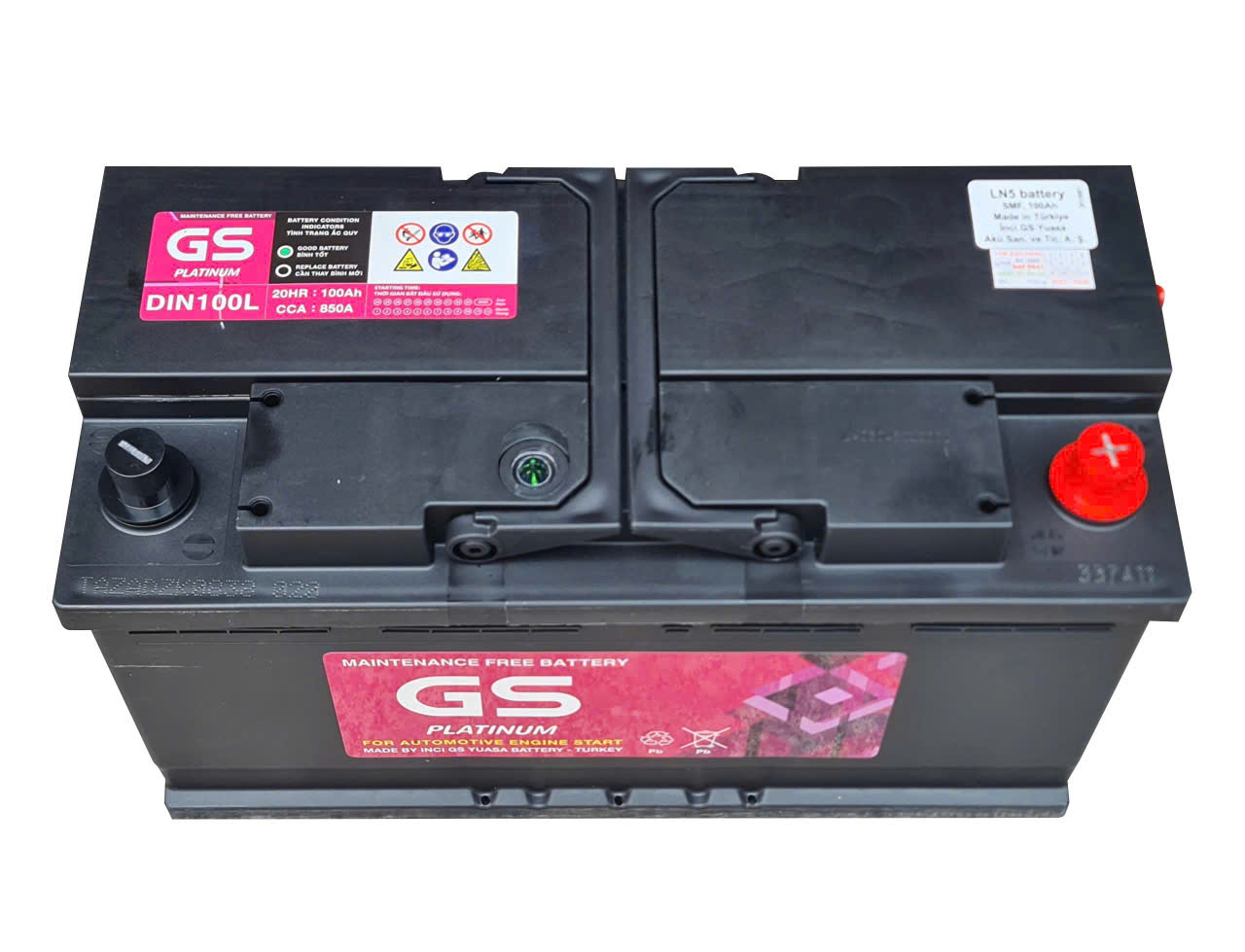 Ắc quy GS MF Din100L 12V-100Ah CCA 850A
