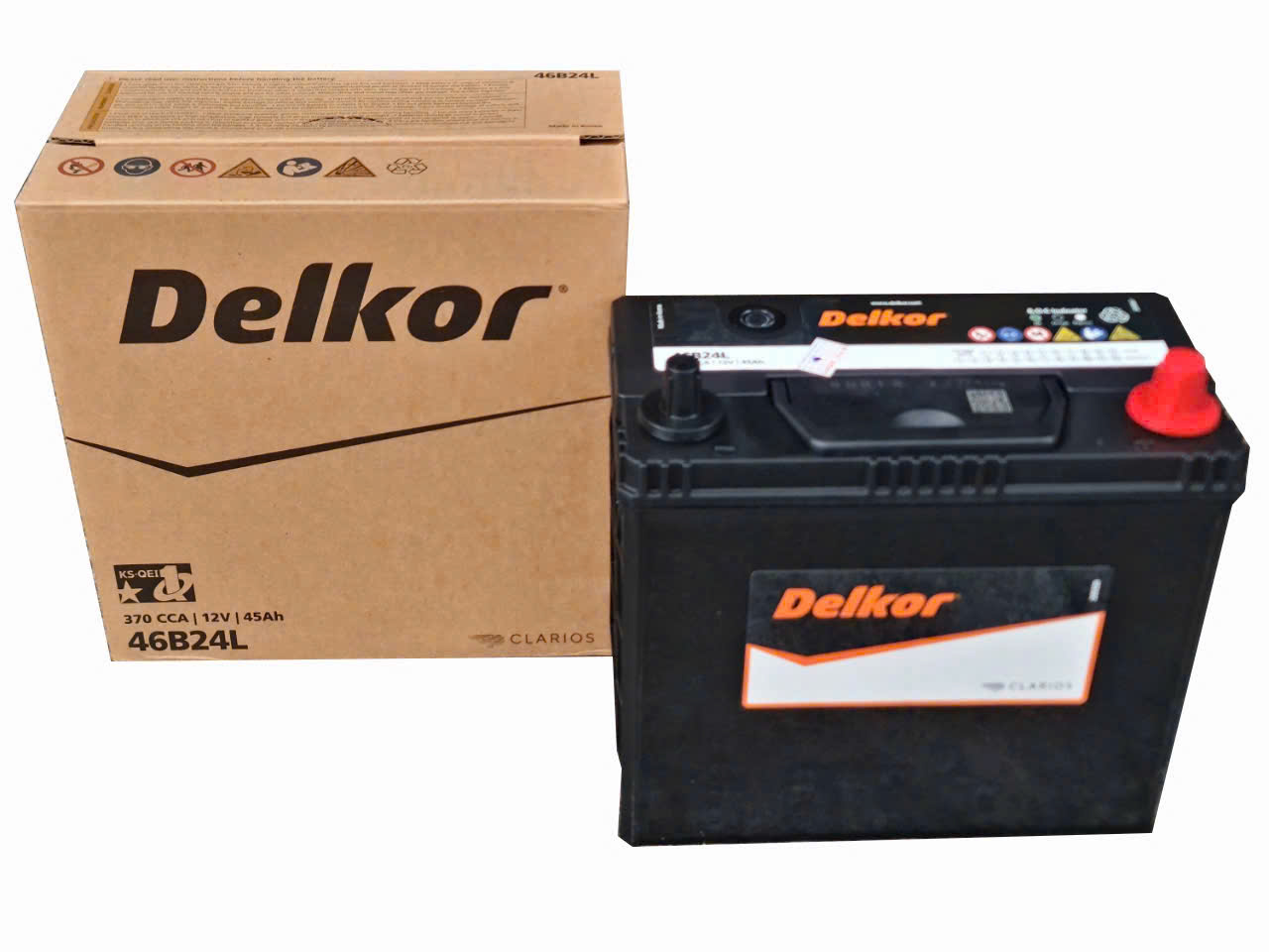 Ắc quy Delkor 46B24L ( 12V-45Ah) CCA 370