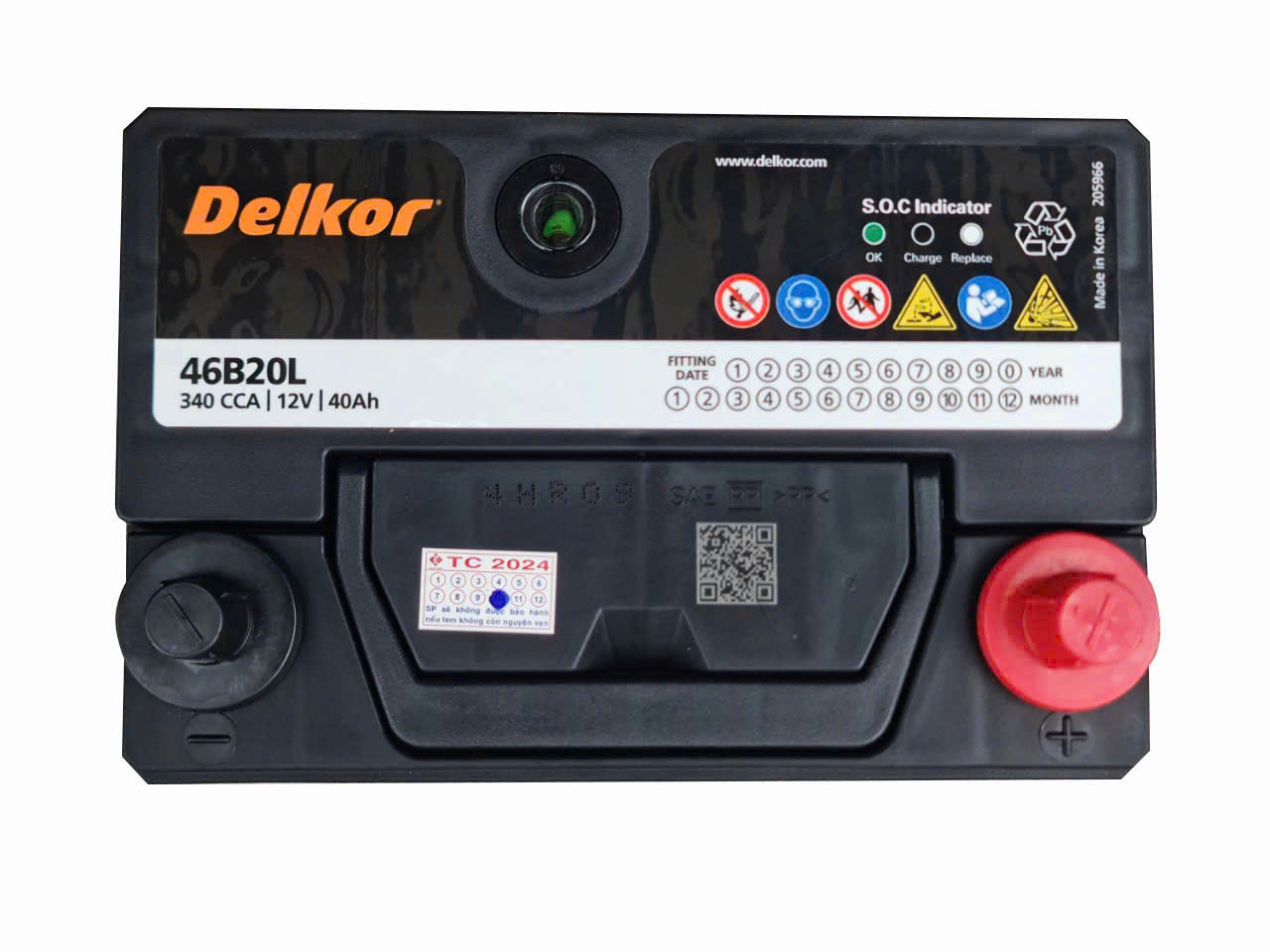 Ắc quy Delkor 46B20L 12V-40Ah CCA 340