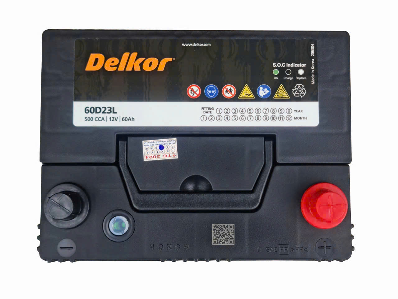 Ắc quy Delkor 60D23L 12V-60Ah CCA 500