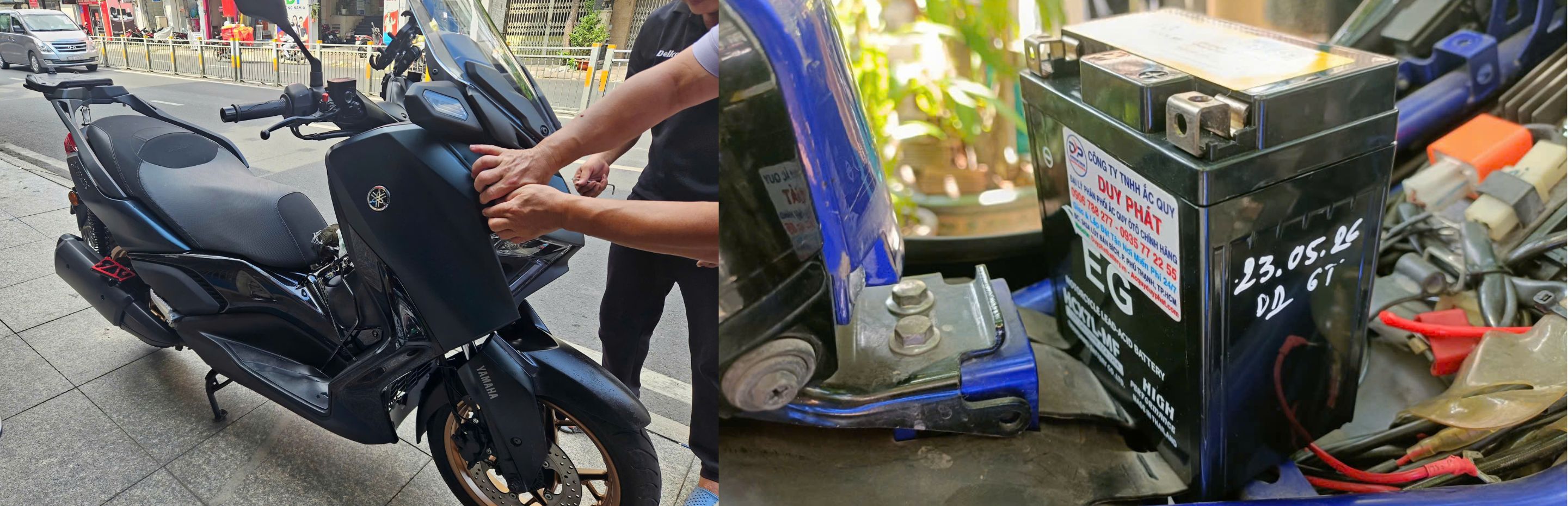 Thực tế lắp đặt bình EAGLE HCX7L-MF 12V-7.5Ah CCA 120A cho Yamaha Xmax 300