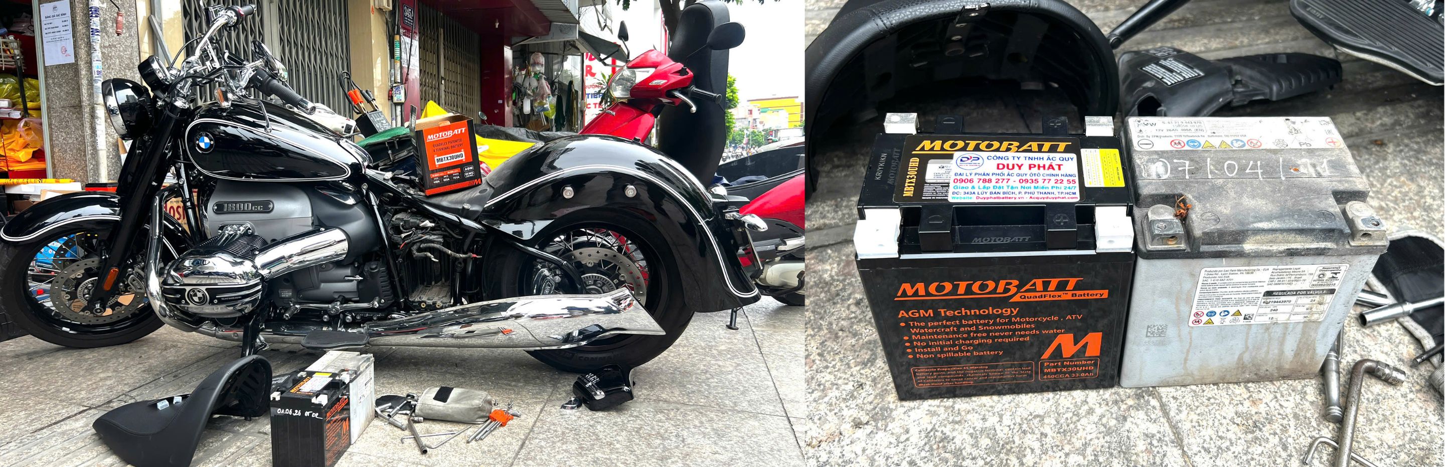Ắc quy Duy Phát chuyên thay bình ắc quy xe BMW R18 chính hãng, lắp đặt tận nơi