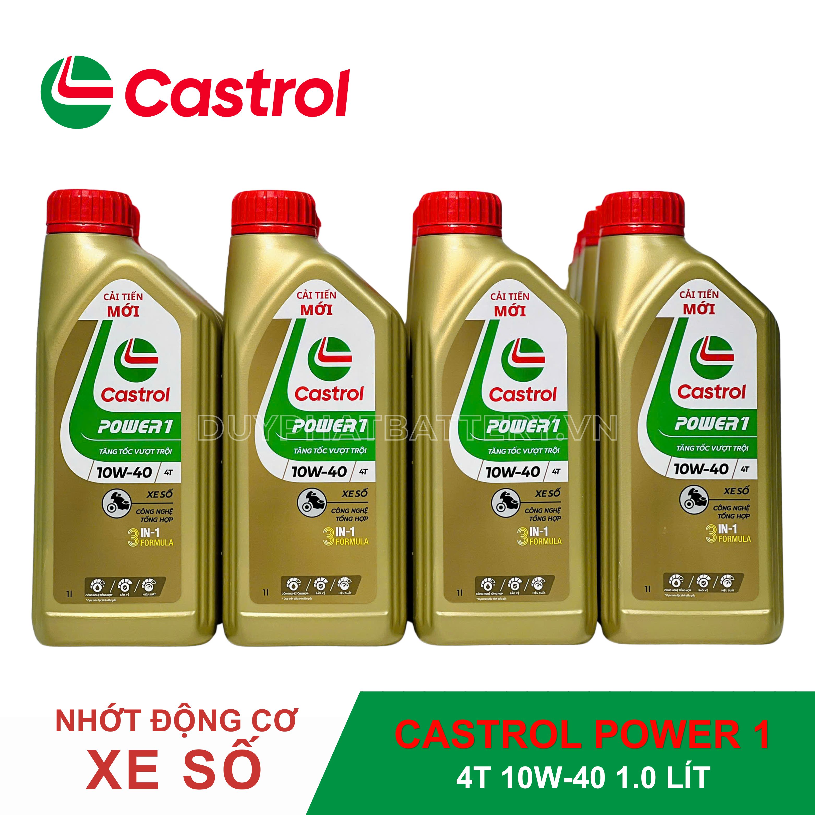 Tăng tốc vượt trội với công nghệ 5 trong 1 từ Castrol POWER1 4T 10W-40