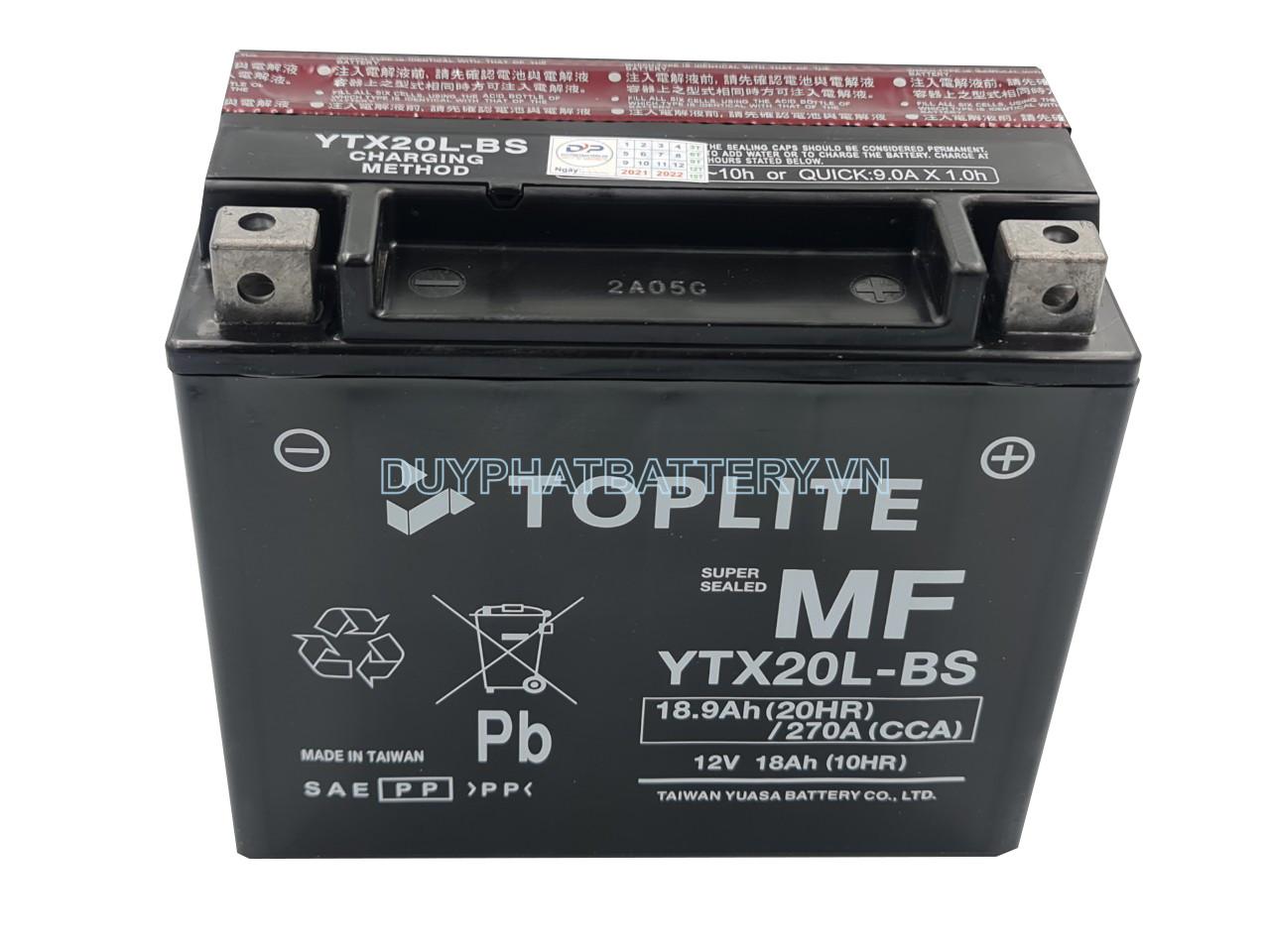 Bình ắc quy TOPLITE YTX20L-BS 