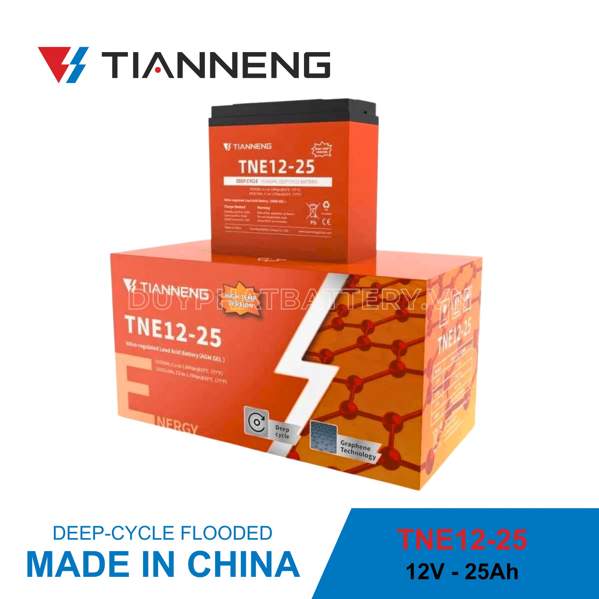 Ắc Quy Tianneng TNE12-15 (12V-15Ah) cho xe điện
