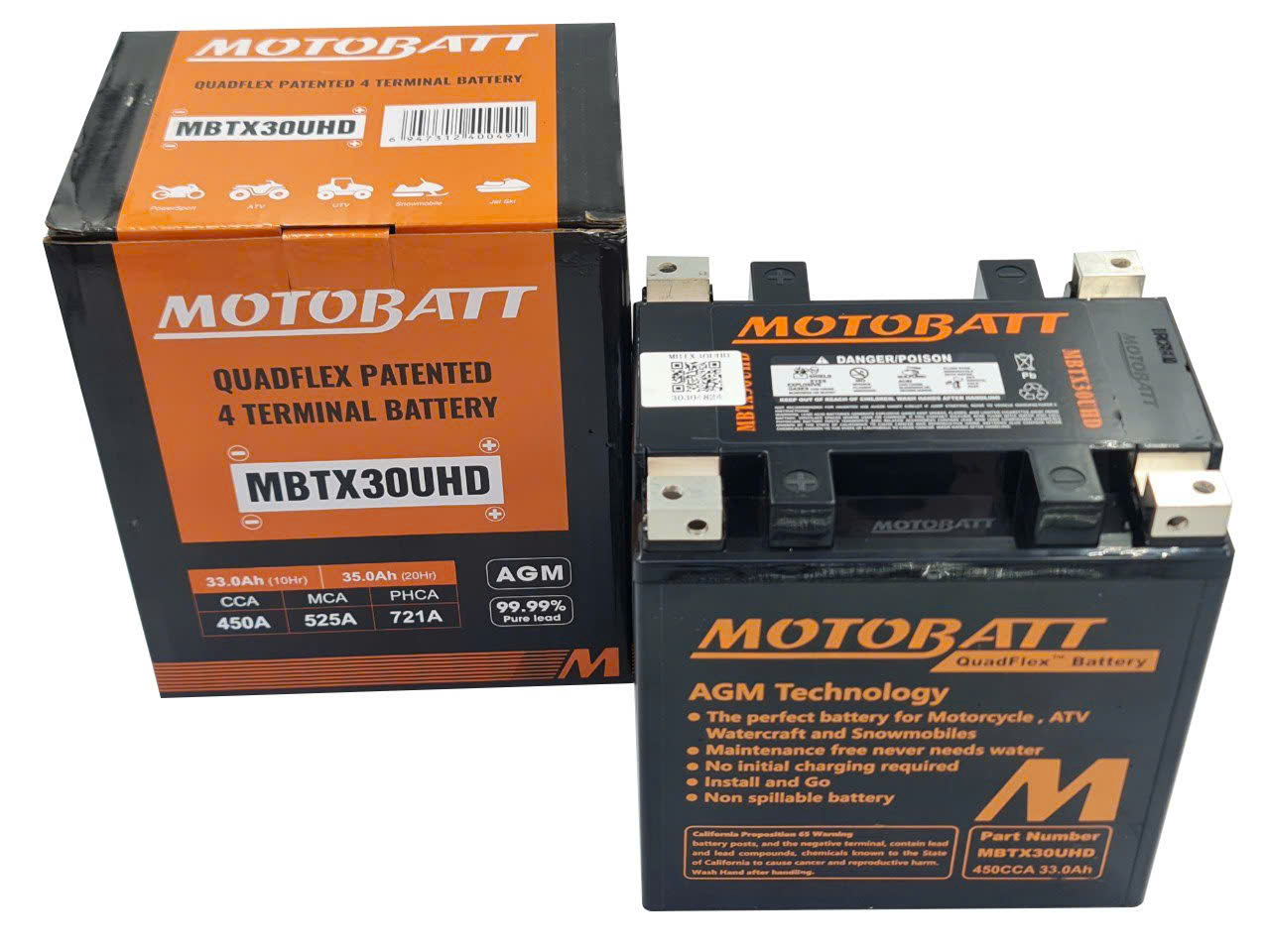 ắc quy MOTOBATT MBTX30UHD 12V-33AH