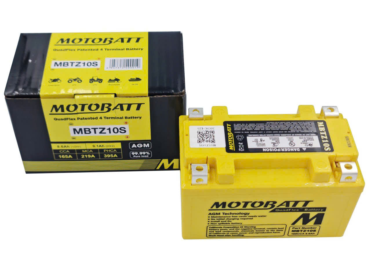 Bình ắc quy Motobatt MBTZ10S 12V-8.6Ah